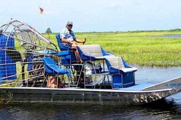 one person on an airboat